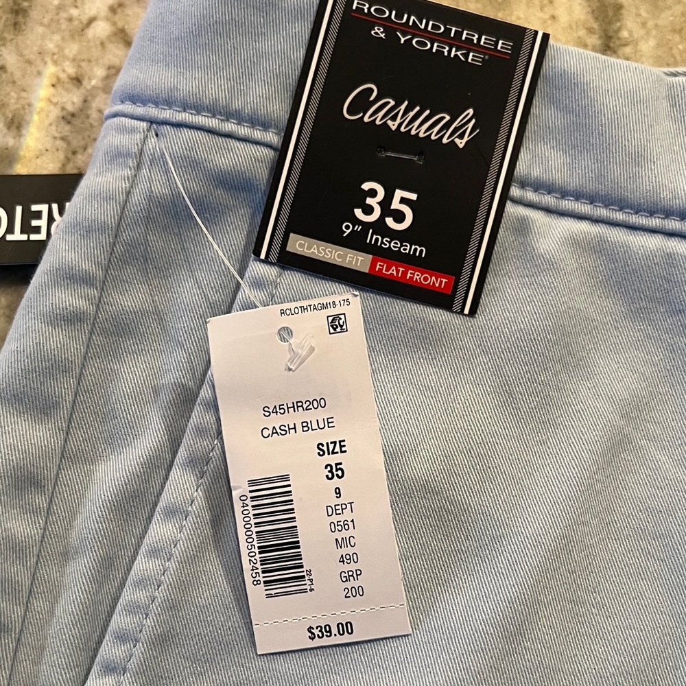 Roundtree & Yorke Cash Blue Flat Front Shorts